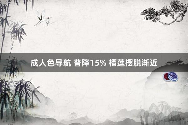 成人色导航 普降15% 榴莲摆脱渐近