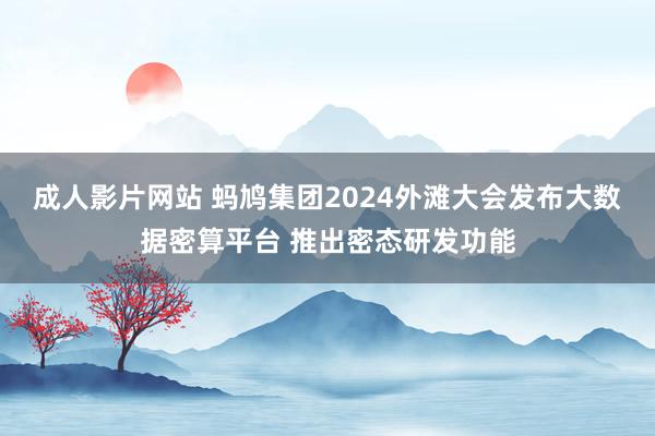 成人影片网站 蚂鸠集团2024外滩大会发布大数据密算平台 推出密态研发功能