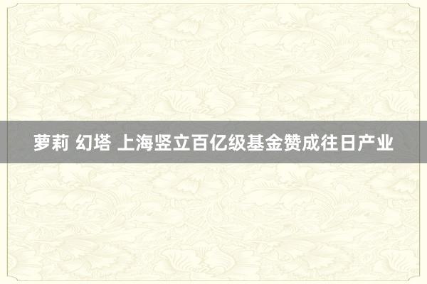 萝莉 幻塔 上海竖立百亿级基金赞成往日产业