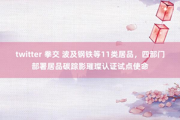 twitter 拳交 波及钢铁等11类居品，四部门部署居品碳踪影璀璨认证试点使命