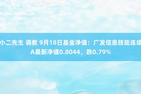 小二先生 调教 9月18日基金净值：广发信息技能连续A最新净值0.8044，跌0.79%