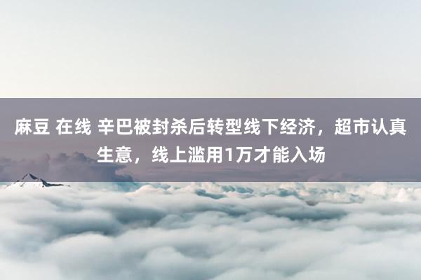 麻豆 在线 辛巴被封杀后转型线下经济，超市认真生意，线上滥用1万才能入场