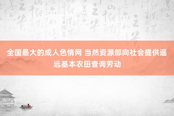 全国最大的成人色情网 当然资源部向社会提供遥远基本农田查询劳动