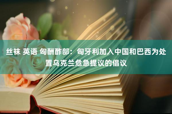 丝袜 英语 匈酬酢部：匈牙利加入中国和巴西为处置乌克兰危急提议的倡议