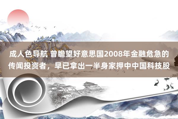 成人色导航 曾瞻望好意思国2008年金融危急的传闻投资者，早已拿出一半身家押中中国科技股