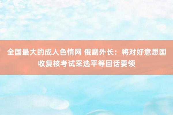 全国最大的成人色情网 俄副外长：将对好意思国收复核考试采选平等回话要领