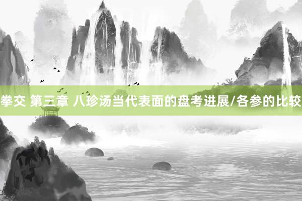 拳交 第三章 八珍汤当代表面的盘考进展/各参的比较