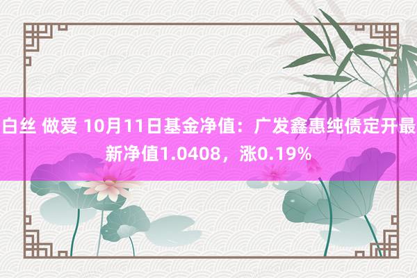 白丝 做爱 10月11日基金净值：广发鑫惠纯债定开最新净值1.0408，涨0.19%