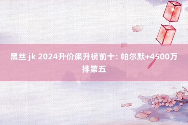 黑丝 jk 2024升价飙升榜前十: 帕尔默+4500万排第五