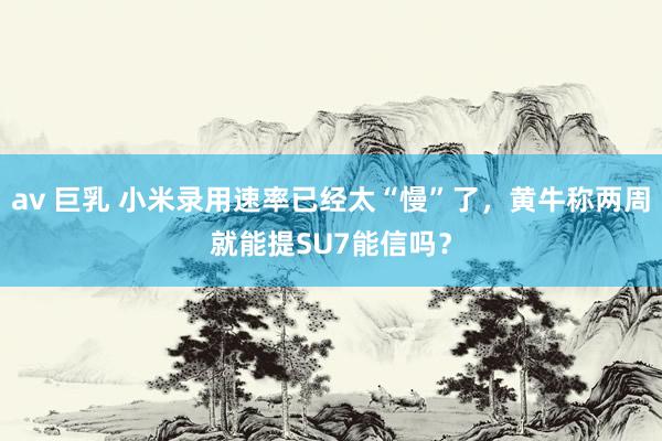 av 巨乳 小米录用速率已经太“慢”了，黄牛称两周就能提SU7能信吗？