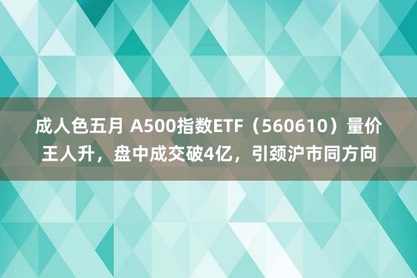 成人色五月 A500指数ETF（560610）量价王人升，盘中成交破4亿，引颈沪市同方向