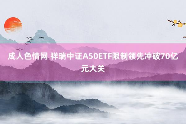 成人色情网 祥瑞中证A50ETF限制领先冲破70亿元大关