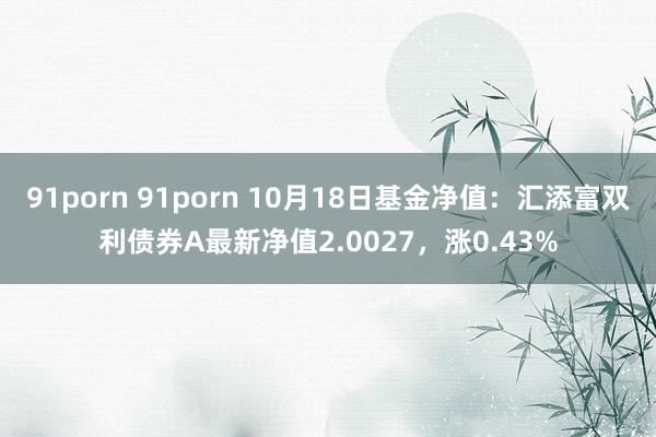 91porn 91porn 10月18日基金净值：汇添富双利债券A最新净值2.0027，涨0.43%