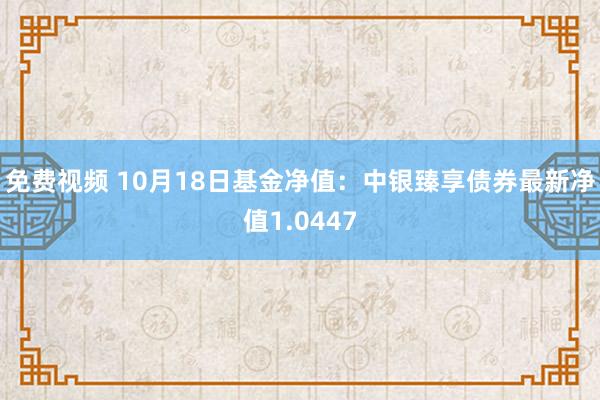 免费视频 10月18日基金净值：中银臻享债券最新净值1.0447