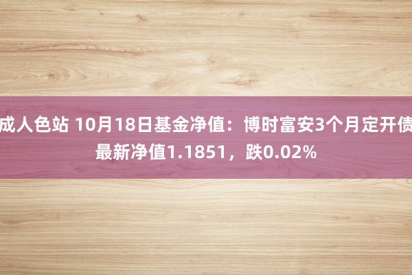 成人色站 10月18日基金净值：博时富安3个月定开债最新净值1.1851，跌0.02%