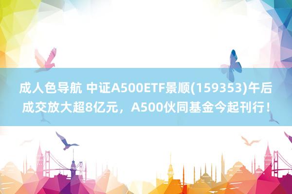 成人色导航 中证A500ETF景顺(159353)午后成交放大超8亿元，A500伙同基金今起刊行！