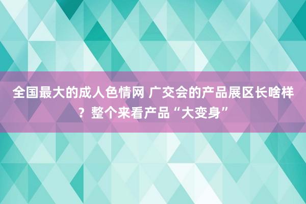 全国最大的成人色情网 广交会的产品展区长啥样？整个来看产品“大变身”