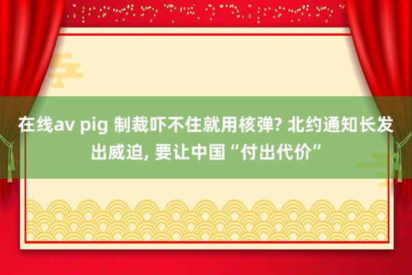 在线av pig 制裁吓不住就用核弹? 北约通知长发出威迫， 要让中国“付出代价”