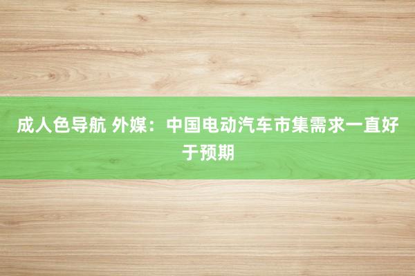 成人色导航 外媒：中国电动汽车市集需求一直好于预期