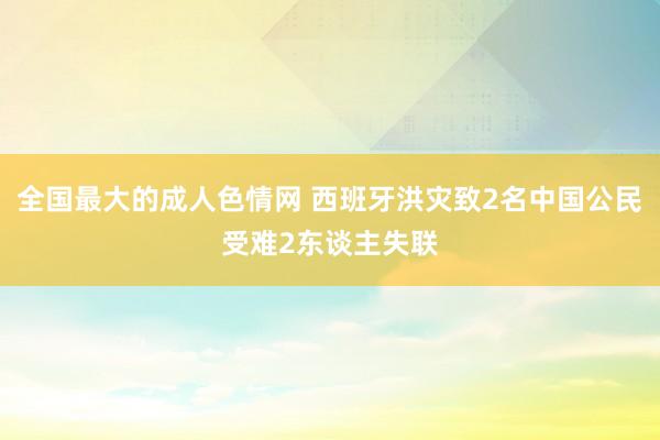 全国最大的成人色情网 西班牙洪灾致2名中国公民受难2东谈主失联