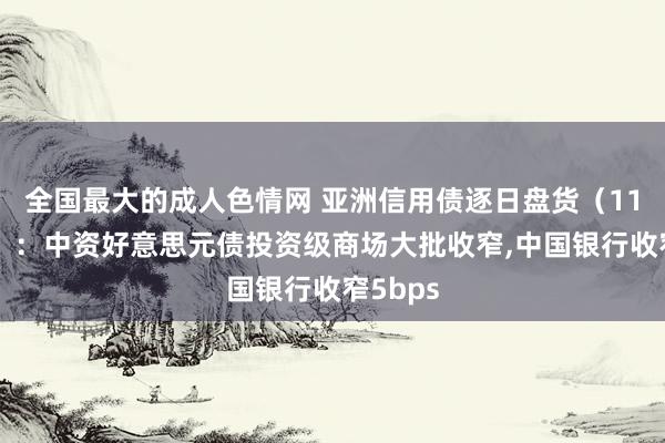 全国最大的成人色情网 亚洲信用债逐日盘货（11月6日）：中资好意思元债投资级商场大批收窄，中国银行收窄5bps