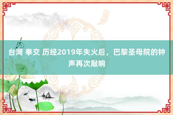 台灣 拳交 历经2019年失火后，巴黎圣母院的钟声再次敲响