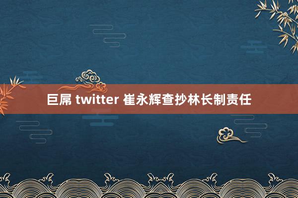 巨屌 twitter 崔永辉查抄林长制责任