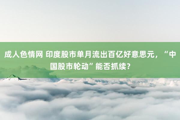 成人色情网 印度股市单月流出百亿好意思元，“中国股市轮动”能否抓续？