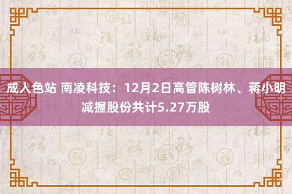 成人色站 南凌科技：12月2日高管陈树林、蒋小明减握股份共计5.27万股