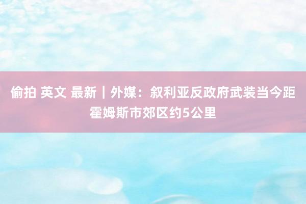 偷拍 英文 最新｜外媒：叙利亚反政府武装当今距霍姆斯市郊区约5公里