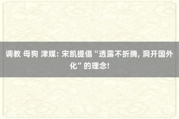 调教 母狗 津媒: 宋凯提倡“透露不折腾, 洞开国外化”的理念!