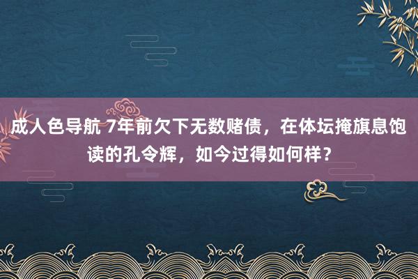 成人色导航 7年前欠下无数赌债，在体坛掩旗息饱读的孔令辉，如今过得如何样？