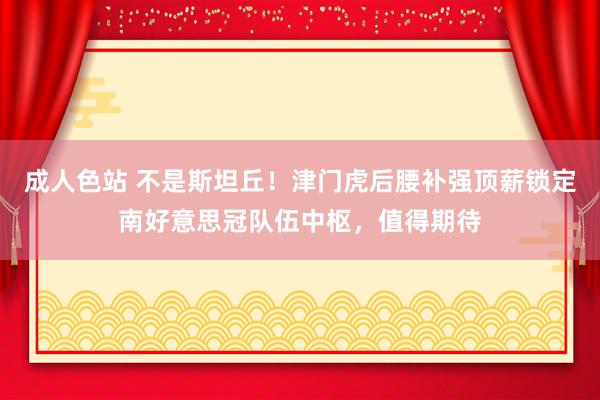 成人色站 不是斯坦丘！津门虎后腰补强顶薪锁定南好意思冠队伍中枢，值得期待