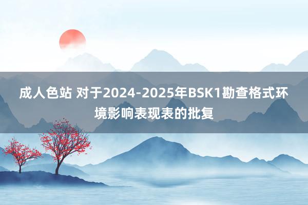 成人色站 对于2024-2025年BSK1勘查格式环境影响表现表的批复