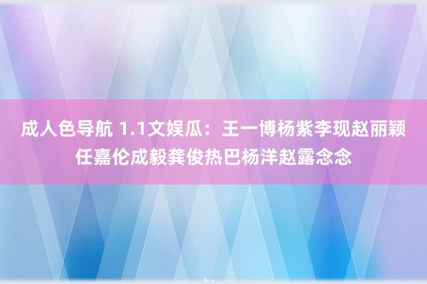 成人色导航 1.1文娱瓜：王一博杨紫李现赵丽颖任嘉伦成毅龚俊热巴杨洋赵露念念