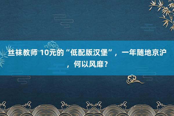 丝袜教师 10元的“低配版汉堡”，一年随地京沪，何以风靡？