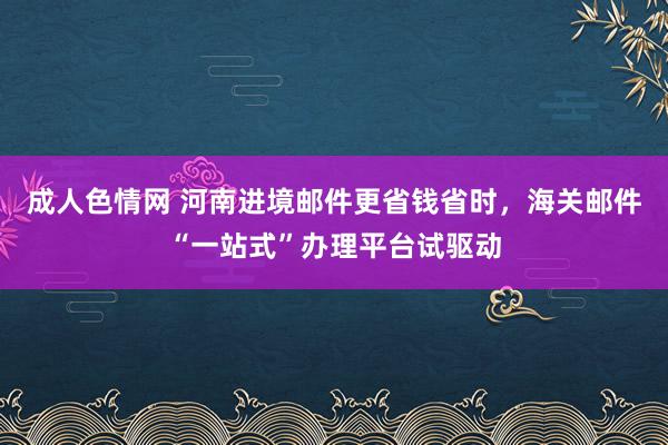 成人色情网 河南进境邮件更省钱省时，海关邮件“一站式”办理平台试驱动