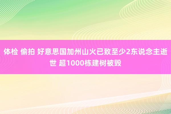 体检 偷拍 好意思国加州山火已致至少2东说念主逝世 超1000栋建树被毁