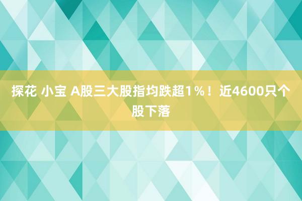 探花 小宝 A股三大股指均跌超1％！近4600只个股下落