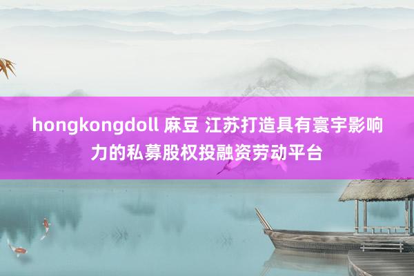 hongkongdoll 麻豆 江苏打造具有寰宇影响力的私募股权投融资劳动平台