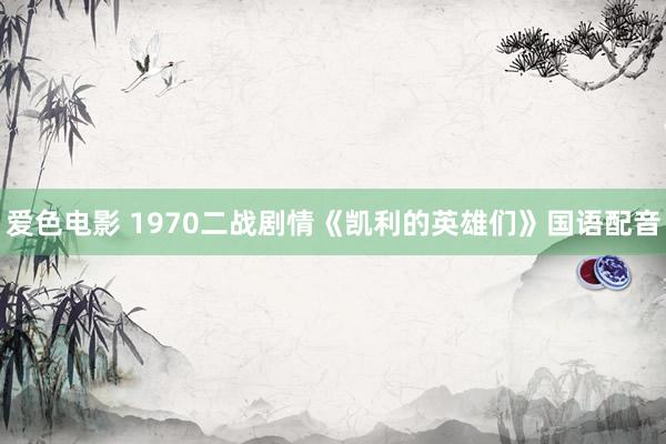 爱色电影 1970二战剧情《凯利的英雄们》国语配音