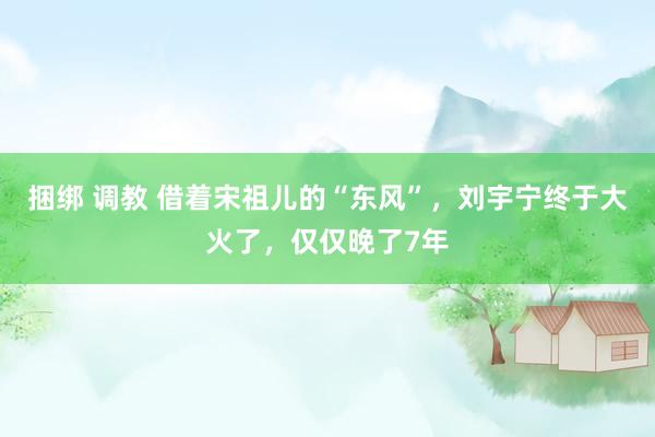 捆绑 调教 借着宋祖儿的“东风”，刘宇宁终于大火了，仅仅晚了7年